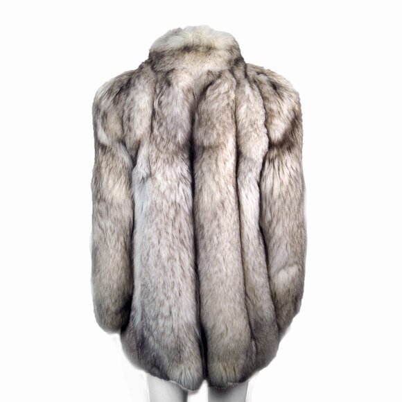 Genuine silver fox fur coat - Picture 4 of 8